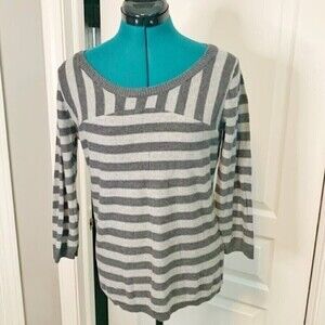 Gap Nautical 3/4 Sleeve Crew Neck Lightweight Casual Sweater